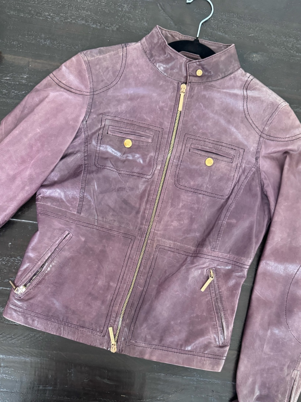 Carolina Herrera Plum Jacket with Red Label